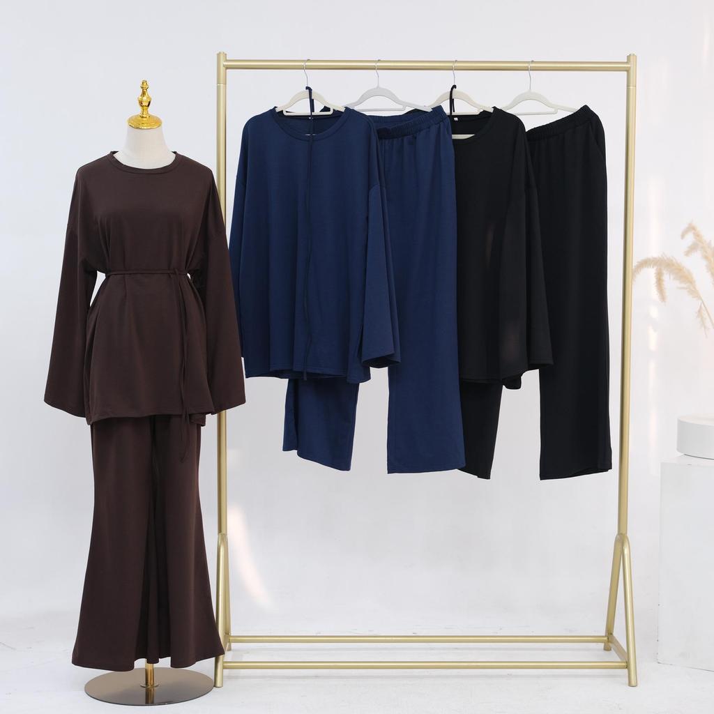 Loriya2025 Dubai Turkey Solid Two-Piece Set LR1131 & LR1132