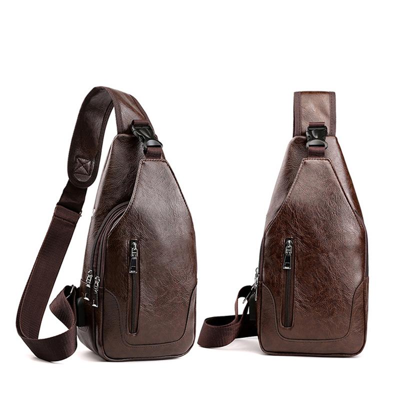 Men's Crossbody Bags Men's USB Chest Bag Designer Messenger Bag Leather Shoulder Bags Diagonal Package Back Pack Travel