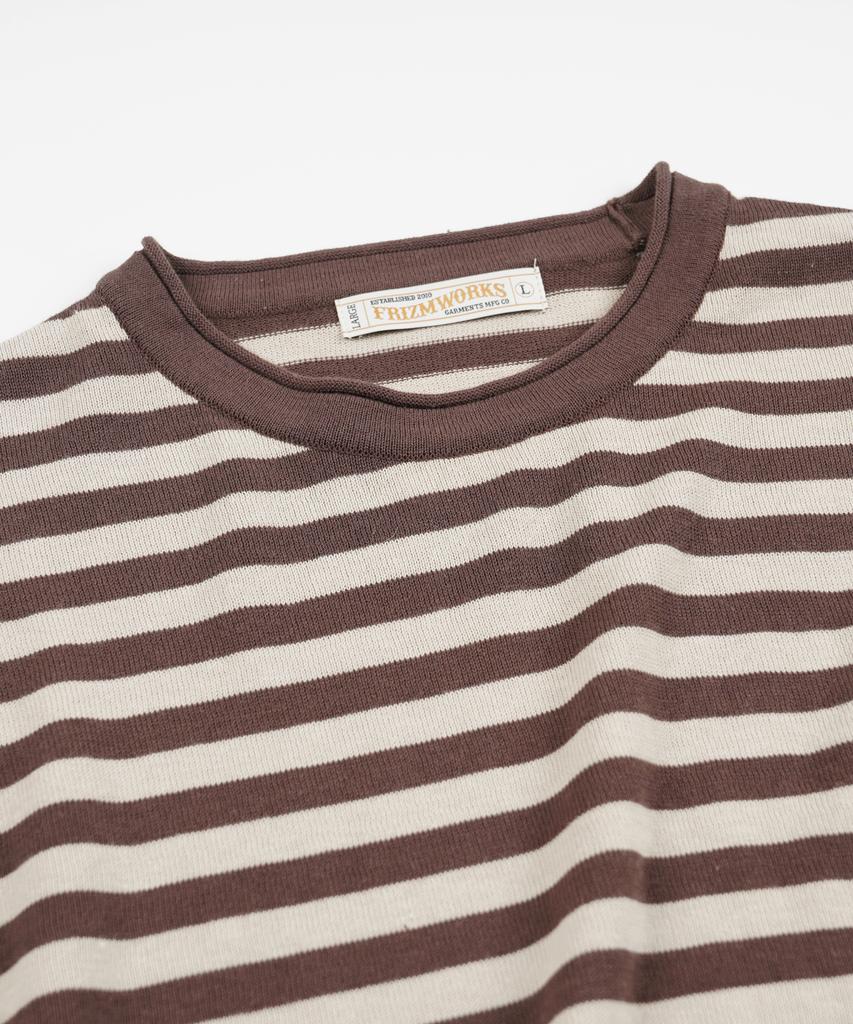FRIZMWORKS Stripe Knit Long Sleeve _ Brown