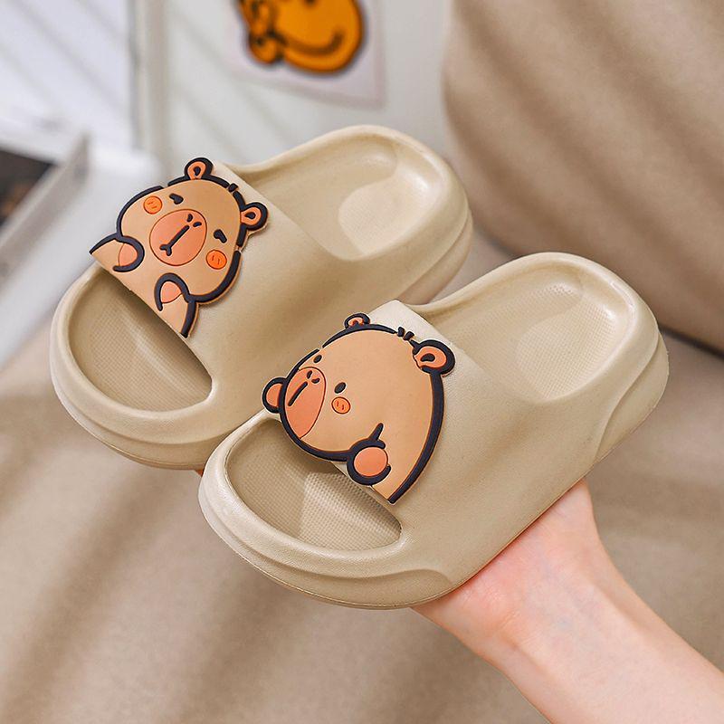 Capybara Kids' Non-Slip Summer Slippers - Soft Sole, Cute Design for Boys & Girls, Indoor Use