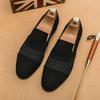 Formella läderslip-on-loafers för män för affärer, nattklubb med nät, frisörer och körning.