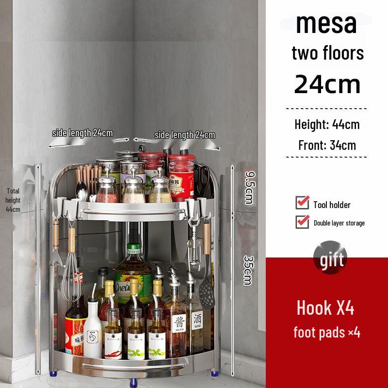 Stainless Steel Multi-layer Corner Spice Rack