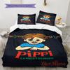 Pippi Longstocking Custom Name Pattern Bedding,Quilt Set Quilt Cover Pillowcase Home Birthday Gift(1 * duvet cover + 2 * pillowcase, without core)