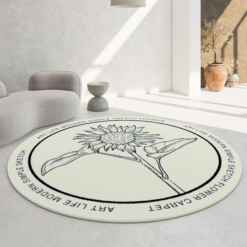 Soft Round Imitation Cashmere Carpets Modern Decoration Living Room Sofas Rugs Simple Home Bedroom Carpet Large Area Lounge Rug