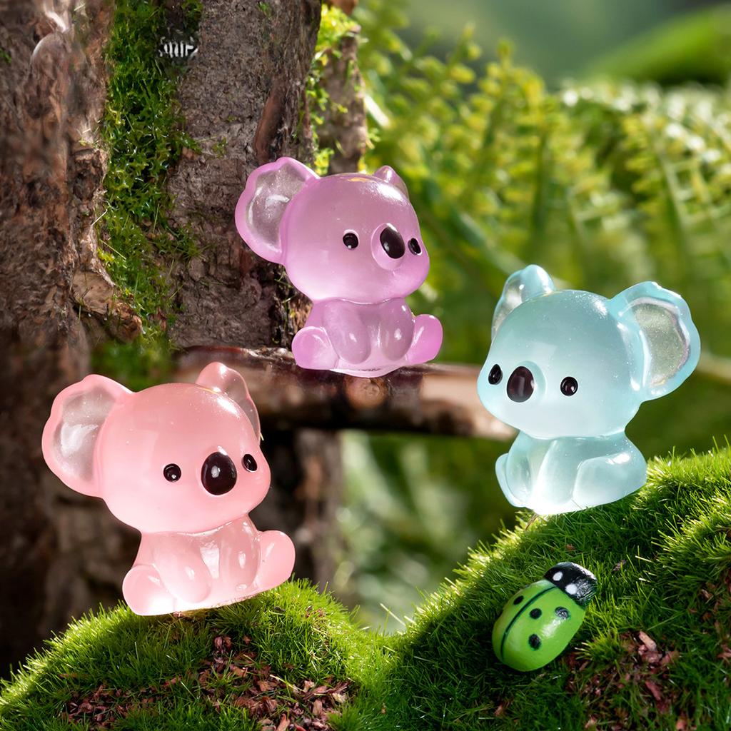 Glow-in-the-dark Koala Micro Landscape Gardening DIY Crystal Ball Decoration Accessories Cute Little Koala Resin Decoration
