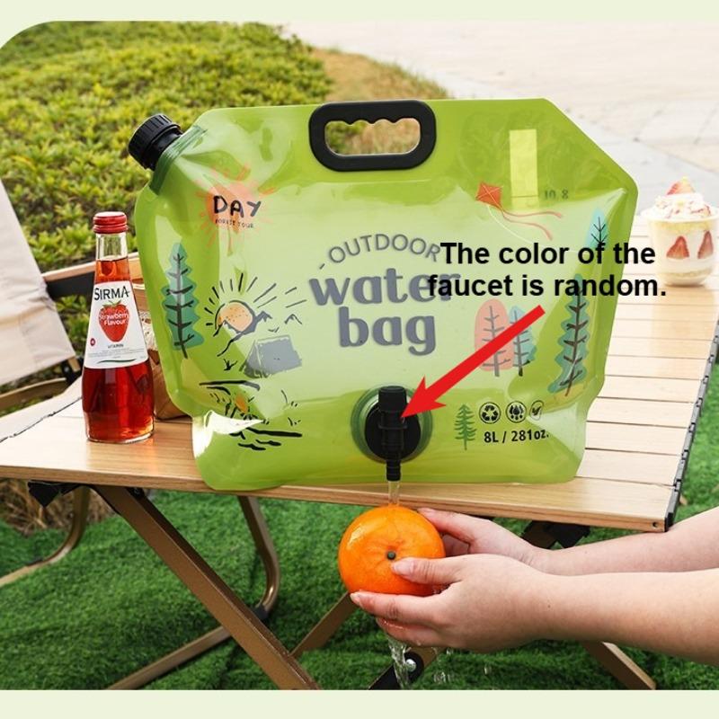 Portable Water Storage Bag Foldable for Outdoor Sports Camping Large Capacity with Faucet Thickened Water Bag for Mountaineering