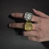 Vintage Square Dial Roman Numerals Watch Rings for Men Women Gold Silver Rosegold Color Stainless Steel Punk Jewelry Charm