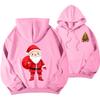 Unisex Merry Christmas Santa Claus Graphic Hoodie, Snowman Print Oversized Pullover Sweatshirt, Casual Christmas Streetwear Top