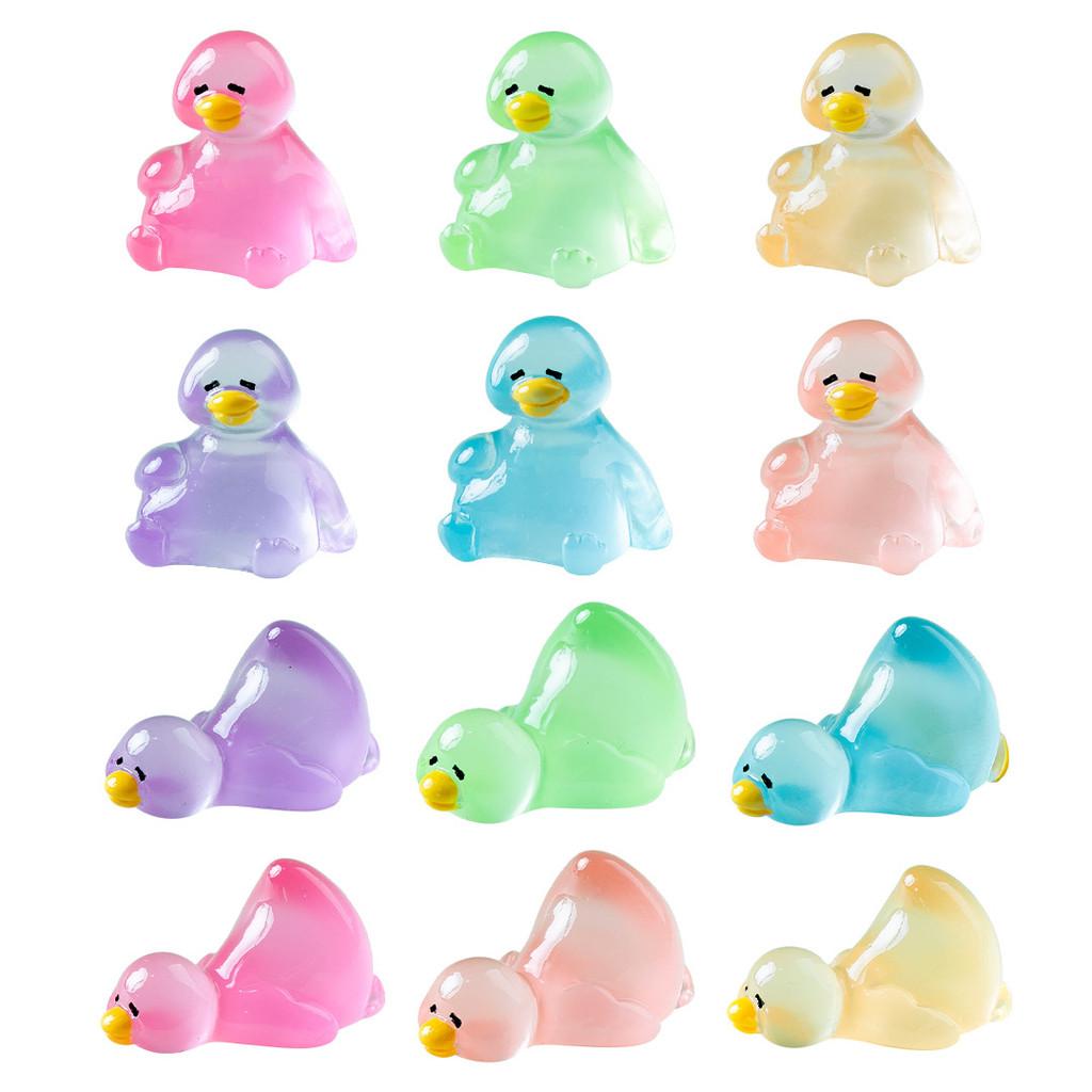 

10 шт. мультяшные мини-светящиеся утки, миниатюрные животные, украшения из смолы, микропейзаж, сделай сам, украшение для сада феи 2.3x2.4cm разноцветный