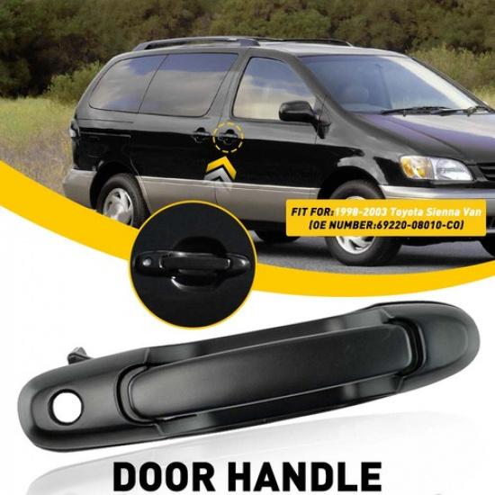Exterior Outer Door Handle Front RH 98-03 for Toyota Sienna Passenger Black EAH