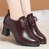 Comfortable Deep Mouth Soft Leather Anti-slip Shoes Platform Autumn Winter Women's Plush Fur Shoes Ladies High Heels Shoes Boots