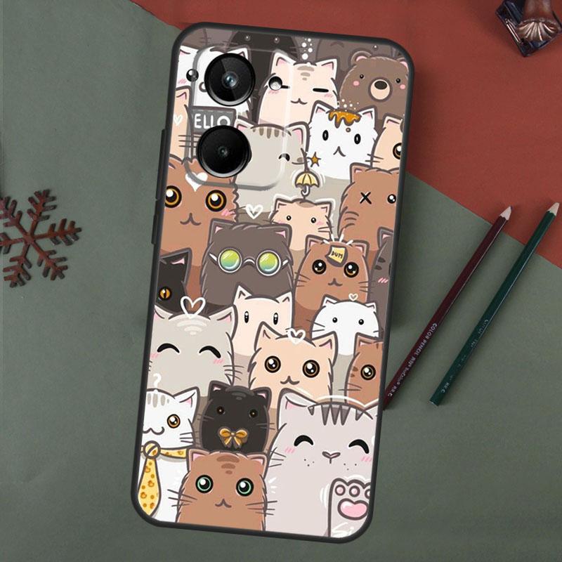 Funny Cute Cats Case For Realme 15 Pro GT7 GT6 C65 C67 C61 C53 C55 C51 C35 C63 C71 C75 11 12 13 14 Pro Plus