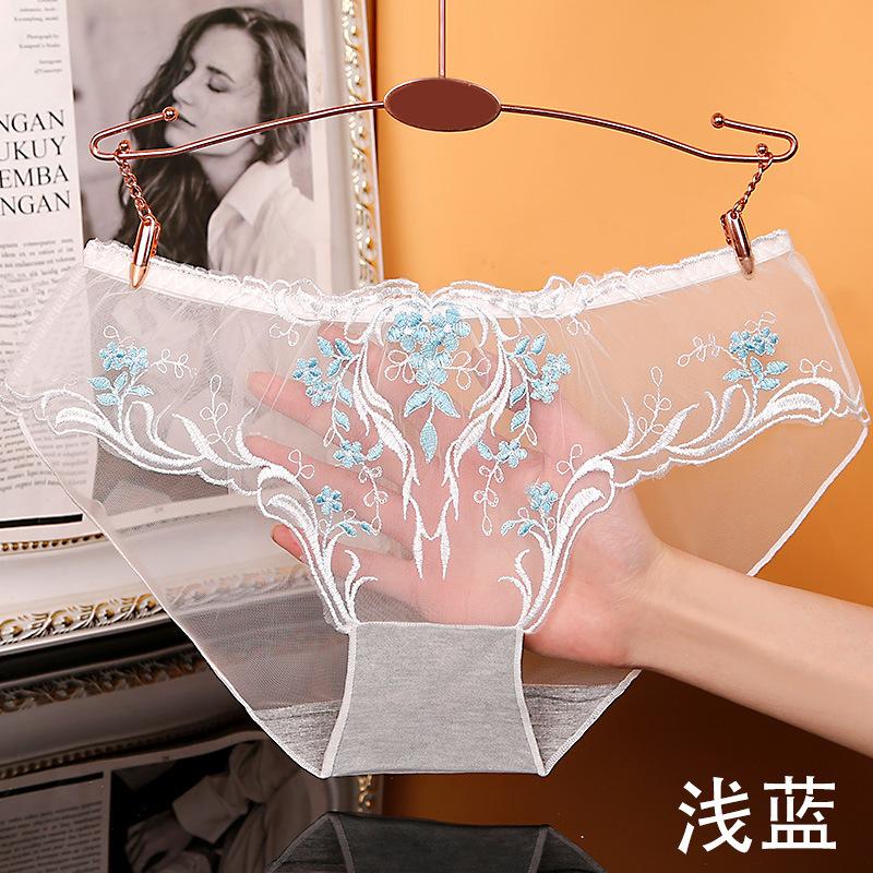 Slip in Rete Trasparenti da Donna Mutandine Erotiche Ricamo Floreale Biancheria Intima Pantaloncini Ultra Sottili Lingerie Slip Vedo Non Vedo