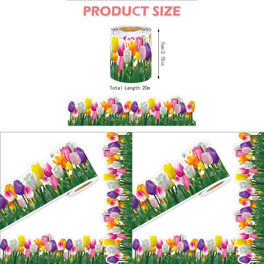 Spring Tulip Flower Party Classroom Decor Paper With Color Printing For Home And Event Use