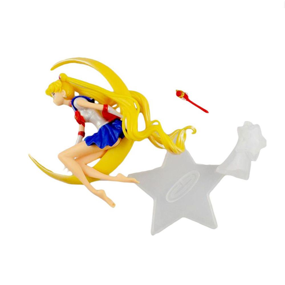 1 Pc Anime Sailor Moon Action Figures Moon Shaped Sitting Posture Moon Power PVC Model Collection Kid Gift Toy