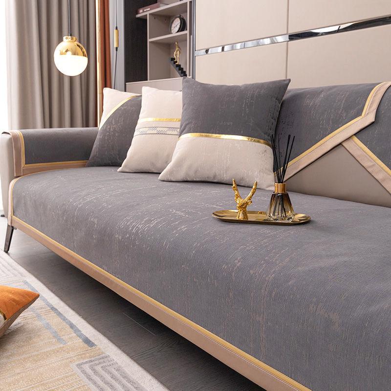 Скандинавский чехол для дивана из синели для гостиной — фото 4