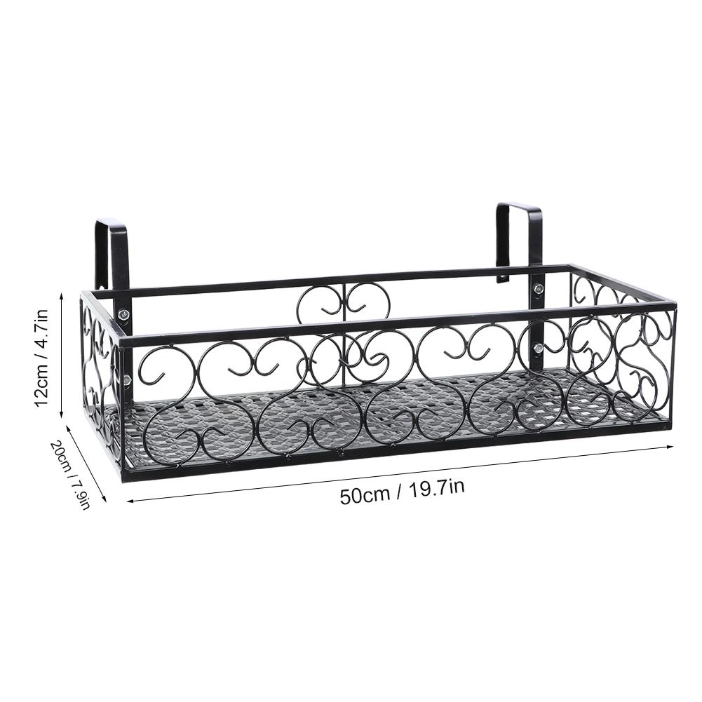 Iron Balcony Hanging Flower Rack Pot Stand with Strong Bearing Capacity,  and  -lasting for Yard Fence, Balcony Garden, Balcony Railing