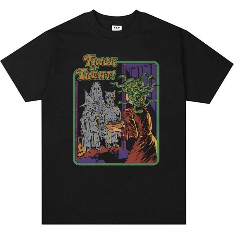 Fun Supernatural American Funny Illustration T-shirt, Vintage Men's and Women's Loose Short-sleeved T-shirt