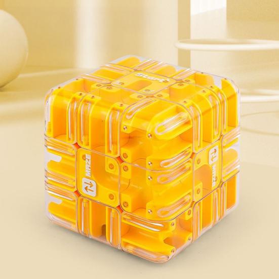 1/2Pcs 3D Puzzle Maze Cube Educational Brain Teaser Handheld Rolling Ball Maze Cube Spatial