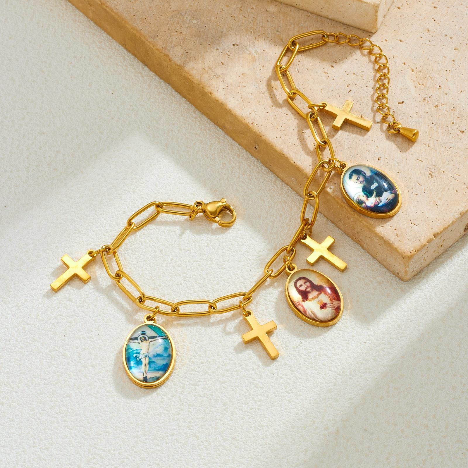

316L Stainless Steel Cross Charm Bracelet For Women Girl Popular Fashion New Jewelry Perfect Gift Party Daily Wear