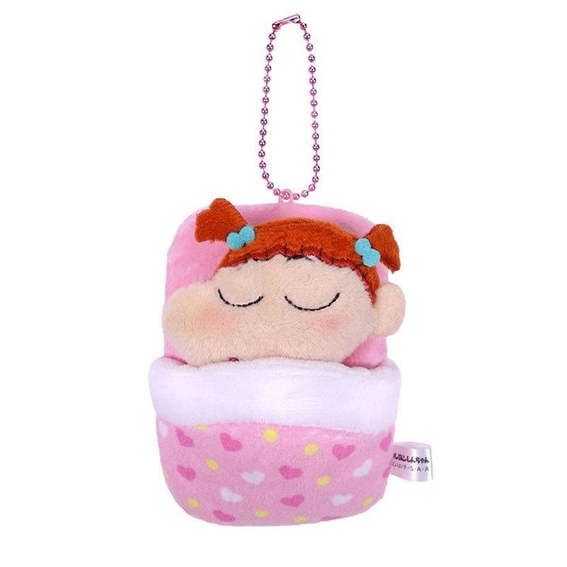 12Cm Kawaii Crayon Shin-Chan Sleeping Bag Plush Keychain Pendant Anime Kasukabe Defense Force Plush Doll Backpack Pendant Gift
