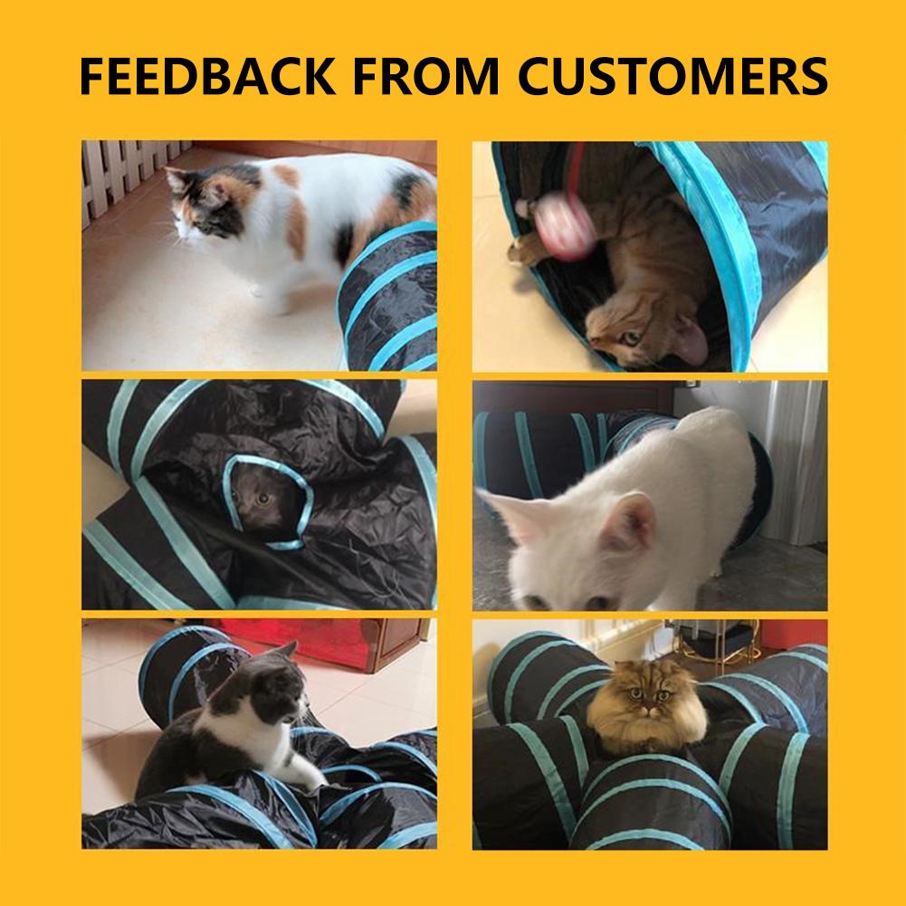 2-5-way Collapsible Cat Tunnel Tube Indoor Kitten Tunnel Toy Pet Self-entertainment Toy Puppy Peek Hole Rabbit Hamster Toys