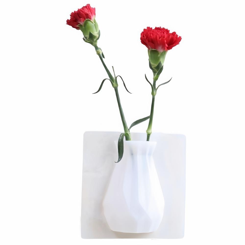Silicone Magic Sticker Vase Reusable Decorative Vase Hot Wall-mounted Vase  Dried Flowers