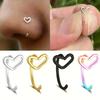 4 Pieces Simple Heart Nose Ring, 316 Stainless Steel, Elegant and Lovely Style, Women's Body Jewelry, No Gemstones, Suitable for Daily Wear an