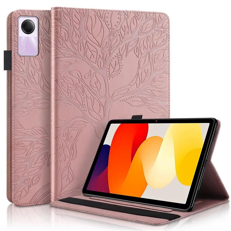 3D Tree Embossed for Xiaomi Redmi Pad RedMiPad Tablet Funda 10.61 Flip Stand Soft TPU Cover for Funda Redmi Pad SE Case Tablet