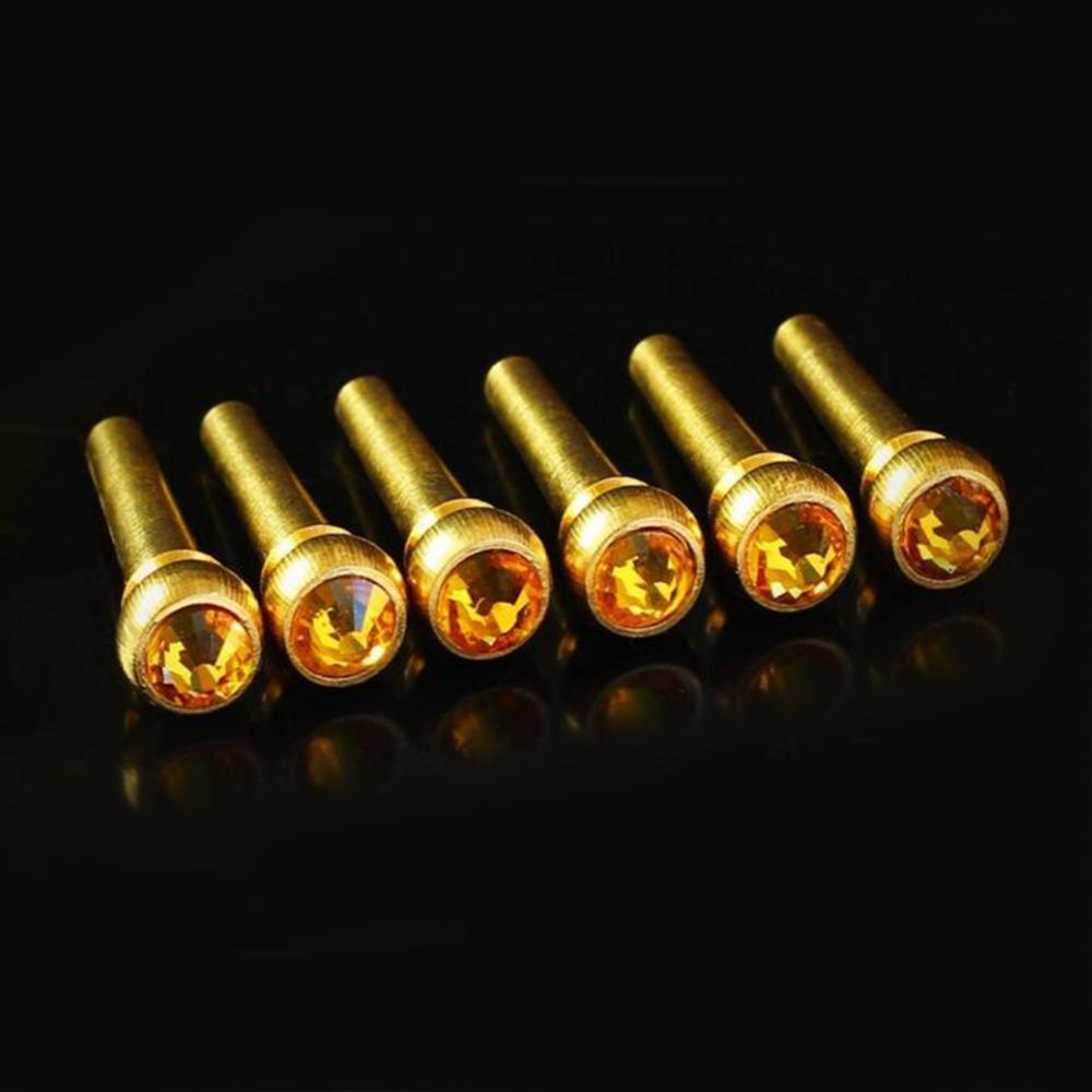 

6PCS Crystal Glass Dot Decor Music Instrument Parts Fixed Cone Guitar Accessories Guitar жовтий