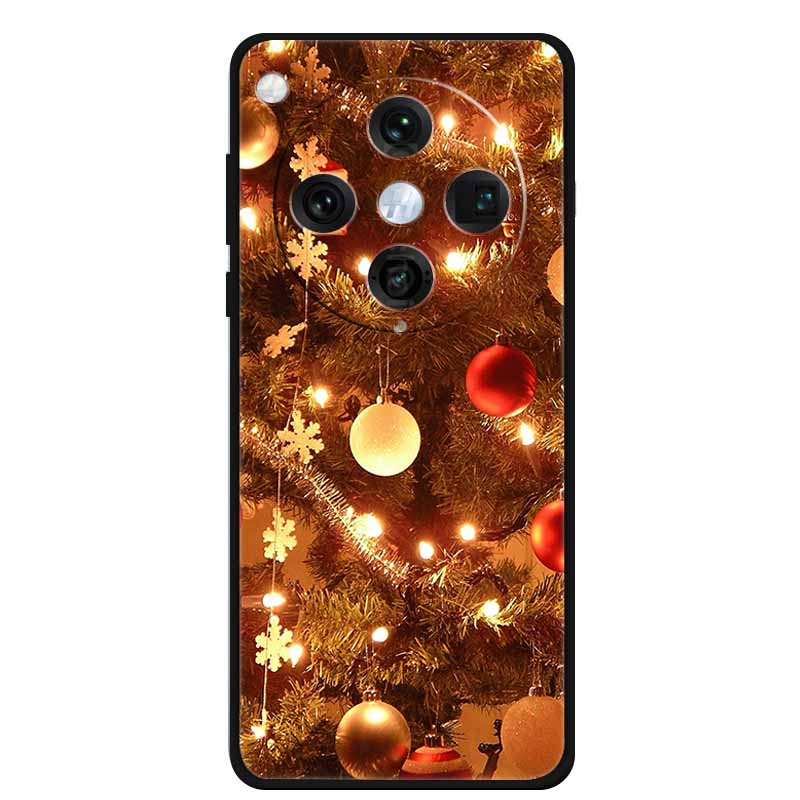 Christmas Cover For Oppo Find X8 Pro 5G 6.78"Black Silicone Cases TPU Santa Claus Christmas Tree Back Cover For Oppo Find X8 5G