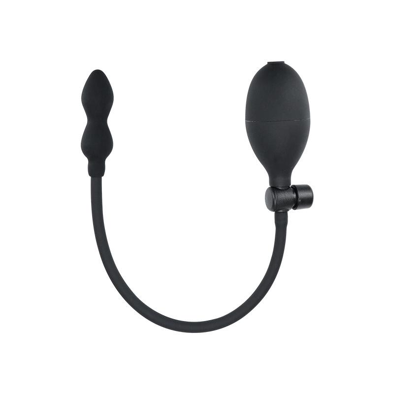 Enhanced Dual-Head Inflatable Anal Plug with Adjustable Expansion Beads