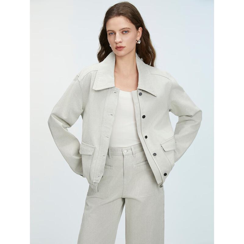 ELLE Women s Loose Fit Cotton Denim Jacket M