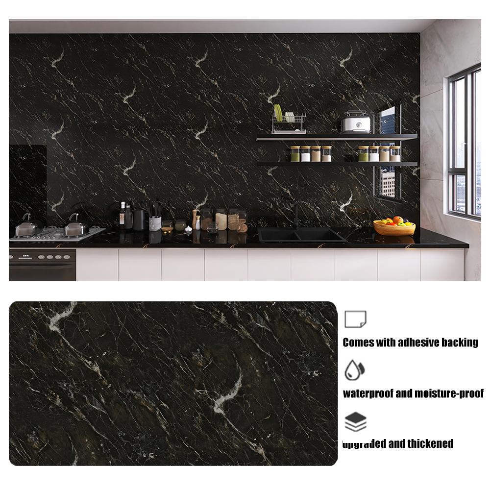 40cm DIY Kitchen Waterproof Moisture-proof Mildew Proof Home Bedroom Background Wall Wallpaper Wall Stickers Marble Decoration