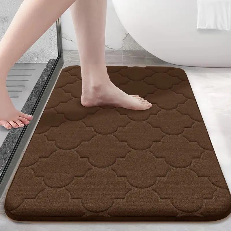 Thickened Non-slip Embossed Coral Fleece Bath Mat for Home