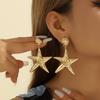 European and American exaggerated earrings, gold jewelry ins wind beach vacation wind fold fashion starfish earrings women