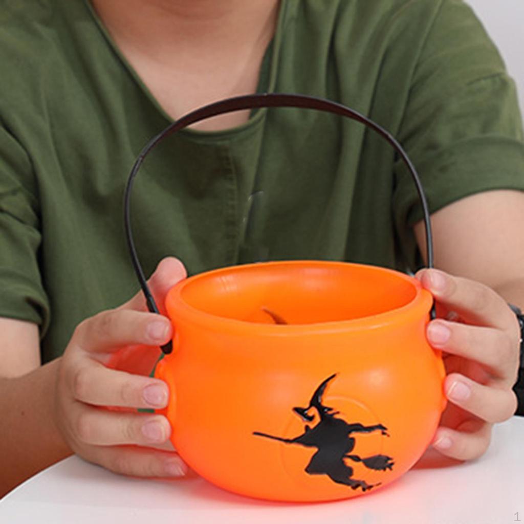 Halloween Pumpkin Buckets Candy Bucket Holder Trick or Treating Basket for Photo Prop