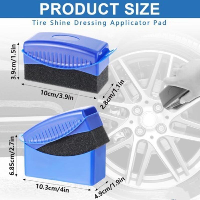 1Pc Tyre Dressing Applicator Pad Car Wheel Polishing Waxing Sponge Brush Cleaning Waxing Sponge With Cover Detail Accessories