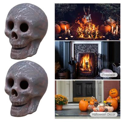 Halloween Skull Figurine Firepit Decoration Spooky Pumpkin Ceramics Statue Sculpture Indoor Outdoor