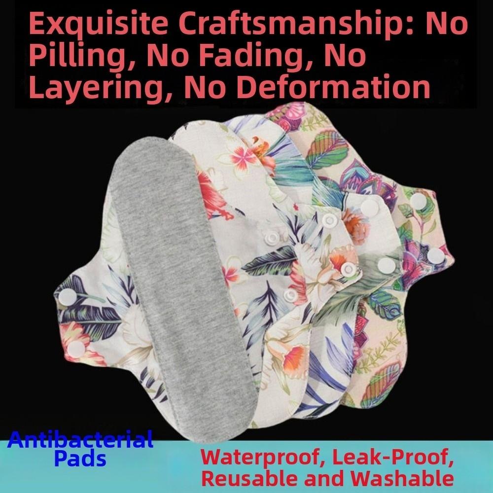 5Pcs Leak Proof Washable Sanitary Napkins 23CM Panty Liner Diaper Menstrual Cloth Pads Night