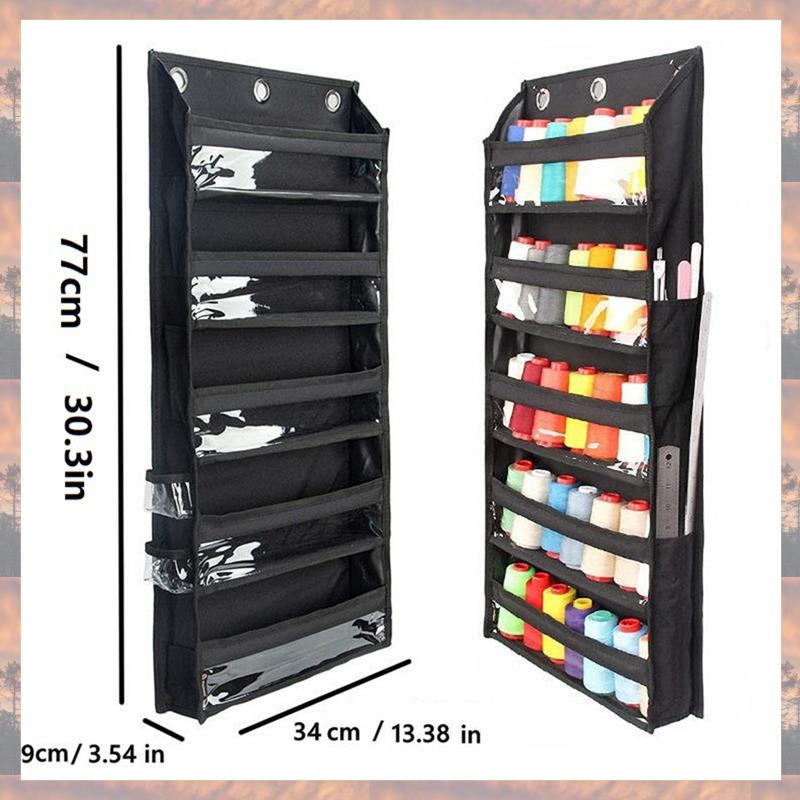 2025 Trend Hangende Garen Opberg Organizer, 5 Lagen Over De Deur Haakzak Met Duidelijke Diepe Zakken