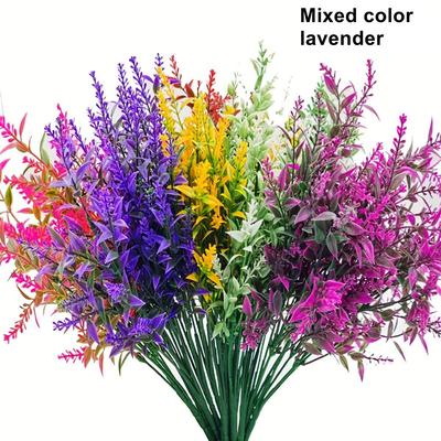 5/10PCS Artificial Plants Lavender Wedding Bridal Vases Home Room Festival Wreath Crafts Outdoor Garden Window Sill Decorations