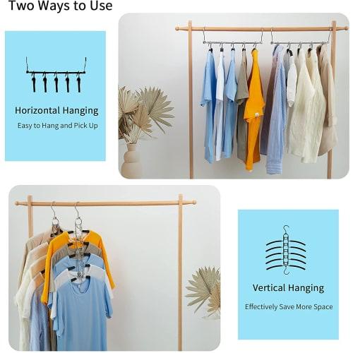 Red Horse Home Space-Saving Folding Clothes Hangers for Shirts and T-Shirts, Closet Organizer, Stainless Steel, Removable, 2 Pieces