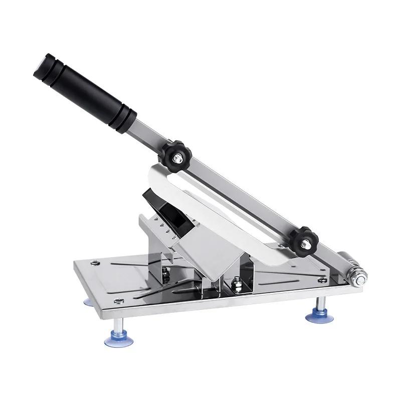 Food Cutting Machine Slicer Stainless Steel Spring Automatic Meat Feeding Anti Slip Easy Cut Frozen Meat Vegetable Cutter
