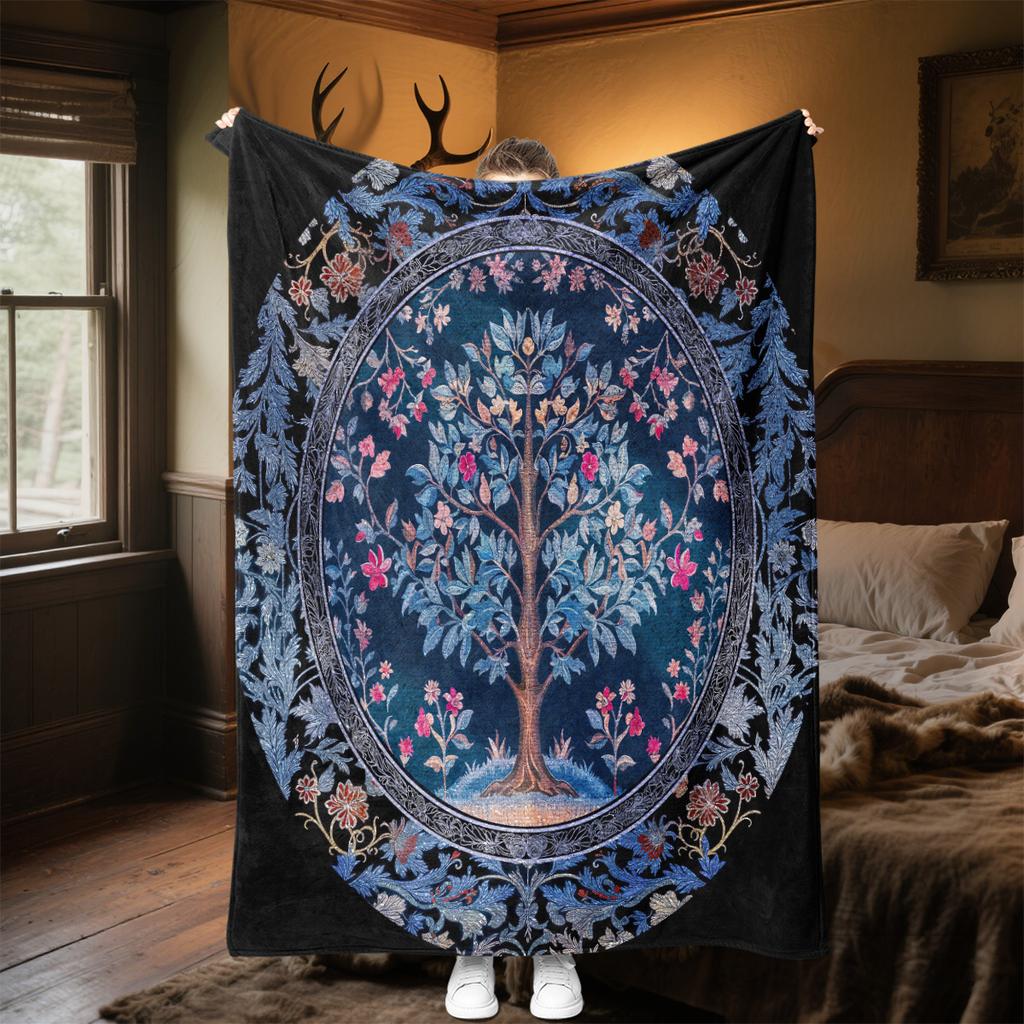 1pc Tree of Life in Medieval Belgium blanket, al season lightweigh Poster blanket home office outdoor nap multifunc Poster blanketional blanket