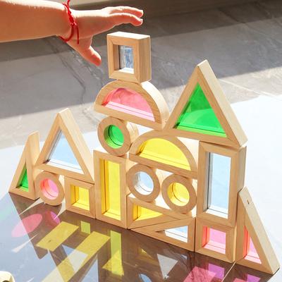 Children'S Acrylic Building Block Early Education Educational Toys Shape Color Cognition Colorful Kaleidoscope Creative Mosaic Color Window