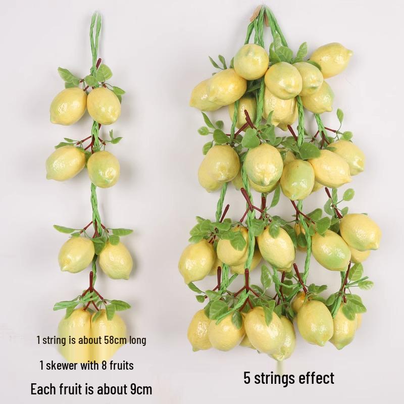 Artificial Vegetable & Fruit Skewer Wall Hanging - Chili & Corn Decor