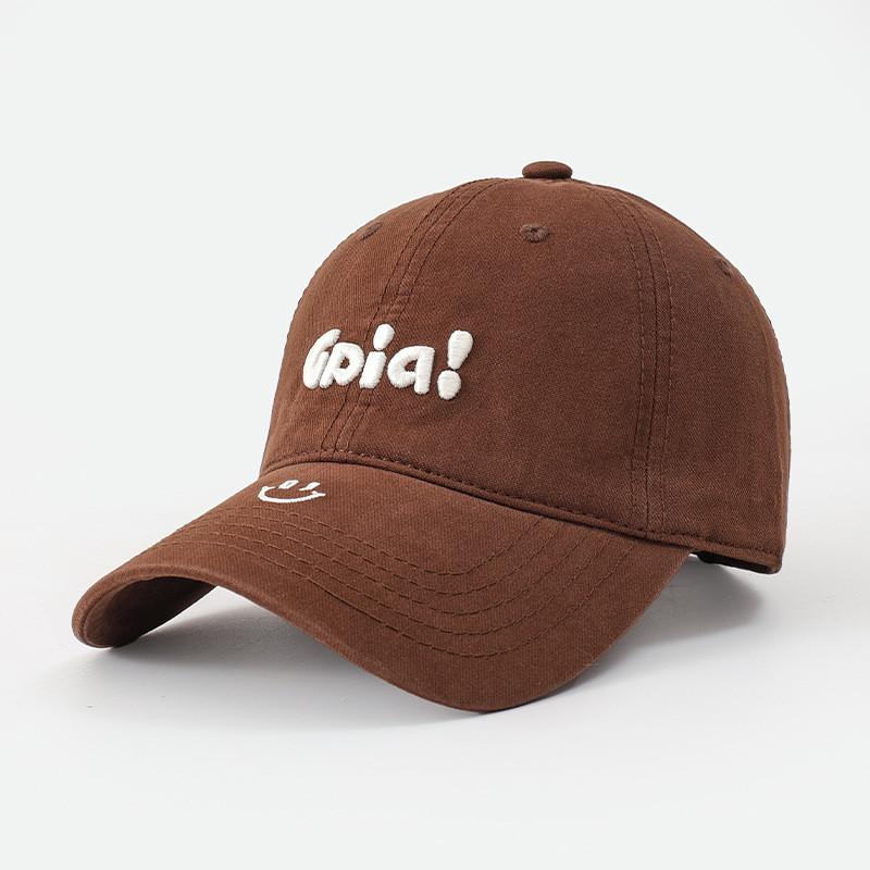 Cotton Baseball Cap With Embroidered Letters Sun Protection For Adults