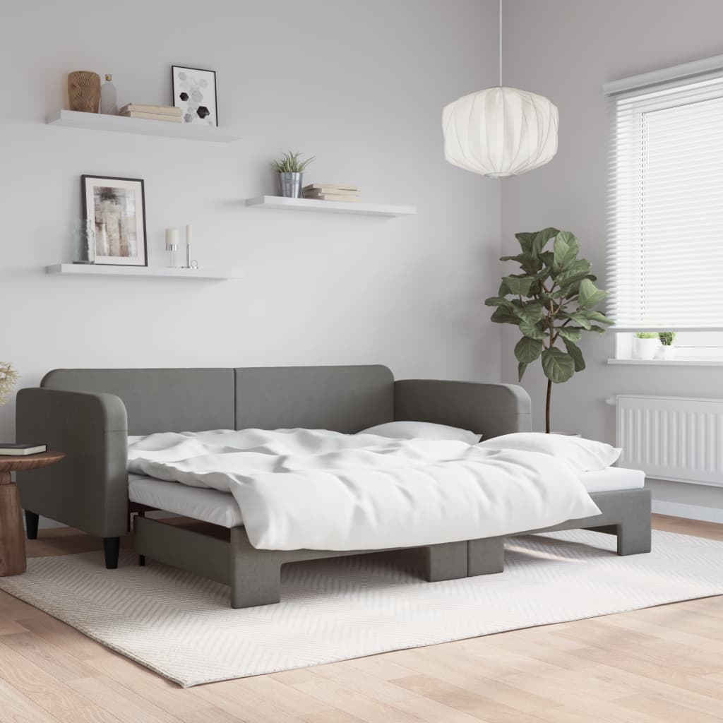 Vidaxl Schlafsofa, Dunkelgrau, 100x200 cm, Stoff