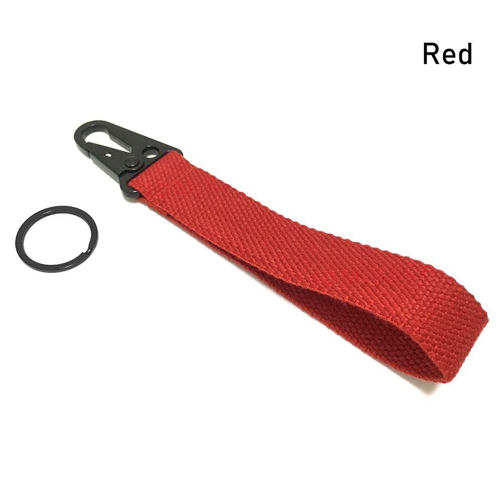 

1Pcs New Nylon Keychain Webbing Hanging High Strong Wrist Strap Colorful Universal Key Holder Rope for Car Mobile Phone ID Card червоний